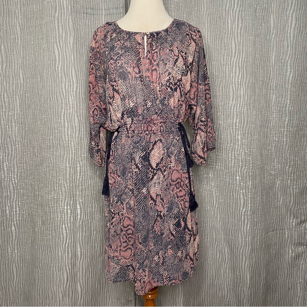 Anthropologie Floreat Zharah snakeskin tassel tie 2 piece boho dress - Picture 5 of 11